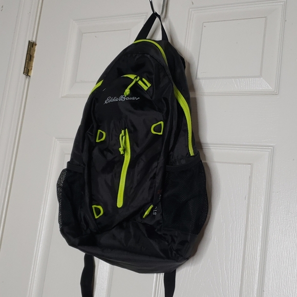 Eddie Bauer Other - Eddie Bauer Black Neon Green Backpack